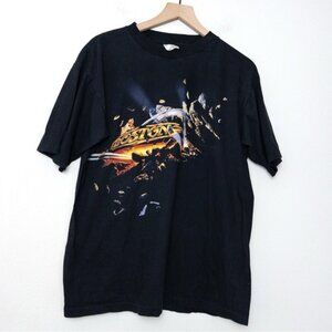 Vintage 1995 BOSTON Livin For You Tour Tshirt L Black Band Graphic Cotton
